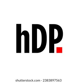Monograma vectorial del nombre de la empresa HDP con letras iniciales.