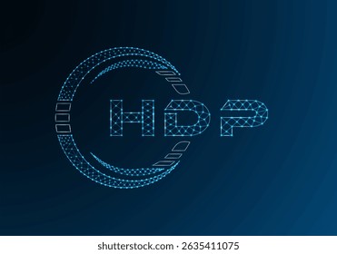 HDP low poly letter logo vector design. HDP lower poly logo design. 