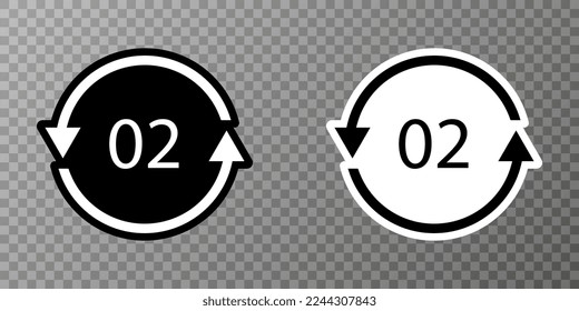 HDPE 02 recycling code symbol. Plastic recycling vector polyethylene sign.