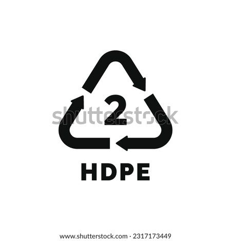 HDPE 2 plastic recycle symbol icon vector