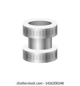 HDPE compression coupling fittings vector icon. Pvc or plastic material to connection or join tube, pipe and hose. Working under pressure for plumbing, irrigation sprinkler and electrical conduit.