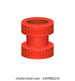 HDPE compression coupling fittings vector icon. Pvc or plastic material to connection or join tube, pipe and hose. Working under pressure for plumbing, irrigation sprinkler and electrical conduit.
