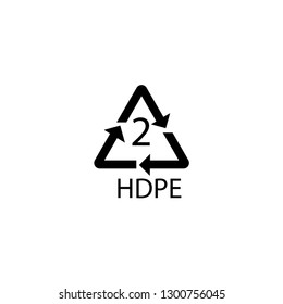 HDPE mark. High density polyethylene sign