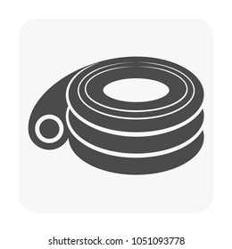 HDPE pipe and connection joint icon on white.