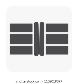 HDPE pipe and connection joint icon on white.