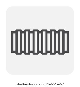 HDPE pipe and connection joint icon design, black and outline.