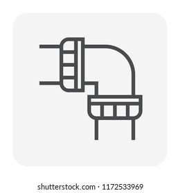 HDPE pipe and connection joint icon design, editable stroke.