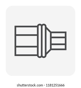 HDPE pipe and connection joint icon design, editable stroke.