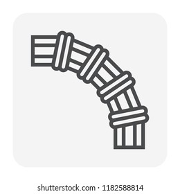 HDPE pipe and connection joint icon design, editable stroke.