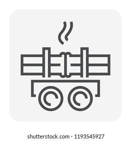 HDPE pipe and connection joint icon design, editable stroke.
