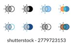HDR bracket icons set multiple style collection. Editable stroke 
