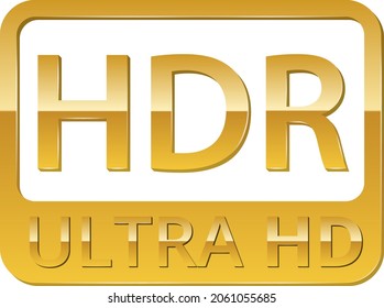 HDR Icon, High Dynamic Range Ultra HD 4K symbol label