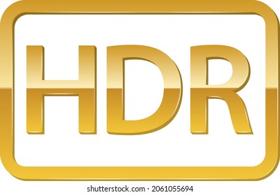 HDR Icon, High Dynamic Range Ultra HD 4K symbol label