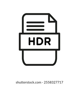 HDR image file extension icon Symbol mark in Outline style