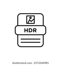 HDR image file extension icon Vector flat thin line illustration