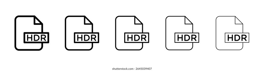 HDR image file extension icon filled flat sign concept for web design.