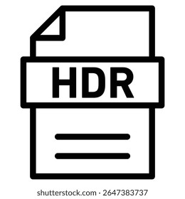 HDR image file extension icon outline set sign