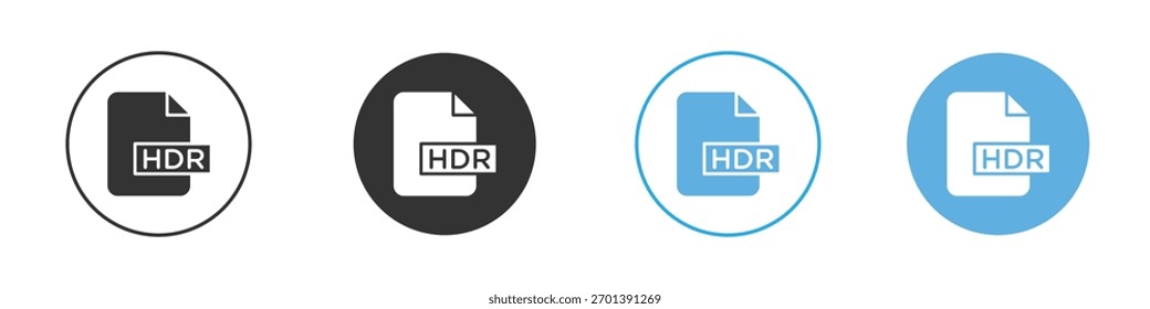 HDR image file extension icon. Graphic icon design template