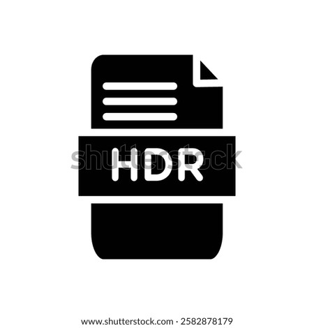 HDR image file extension icon Symbol mark in Outline style