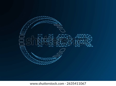 HDR low poly letter logo vector design. HDR lower poly logo design. 