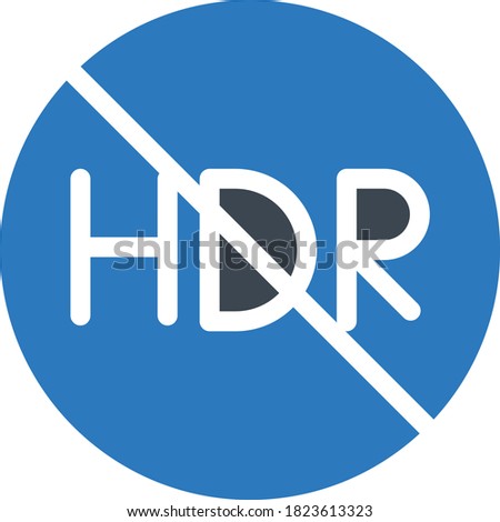 HDR off sign vector glyph color icon 