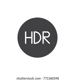 HDR On mode icon vector, filled flat sign, solid pictogram isolated on white. Symbol, logo illustration.
