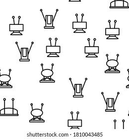 Ilustración De Línea Delgada Del Vector De Dispositivo De Antena Hdtv