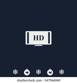 HDTV icon. High definition television symbol.
