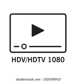 HDV/HDTV frame icon. isolated illustrator.