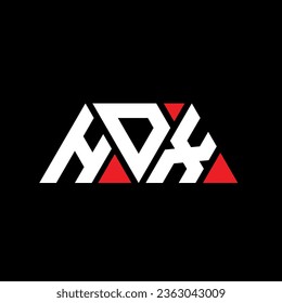 Logo-Design des HDX-Dreiecksbuchstaben mit Dreiecksform. HDX Dreieck Logo Design Monogramm. HDX Dreieck-Vektorlogo-Vorlage mit roter Farbe. HDX Dreieckslogo Einfaches, elegantes und luxuriöses Design.