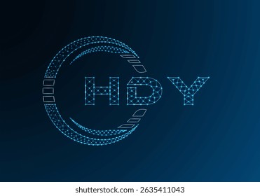 Diseño de Vector de logotipo de letra de polietileno baja HDY. Diseño de logotipo polivinílico inferior HDY. 