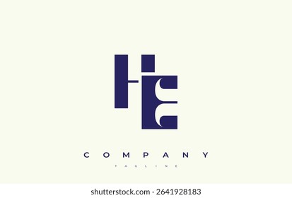 HE Abstract Geometric Logo Design. Modern and elegant logo design with simplistic typography elements, showcasing branding excellence.