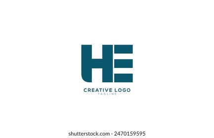 HE Abstract initial monogram letter alphabet logo design