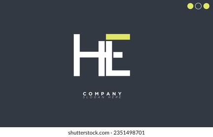 HE Alphabet letters Initials Monogram logo EH, H and E