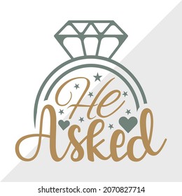 He Asked Printable Vector Illustration