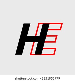 HE brand name initial letters icon. HE monogram.