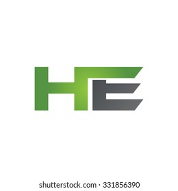 HE company linked letter logo green