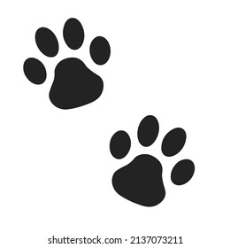 he contour of the dog's paw. Flat outline vector illustration.	