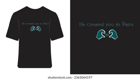 And he created you in pairs t shirt design .Quran Verse ,Typography design ,Print design .Typography t shirt design ,Vector typo shirt.