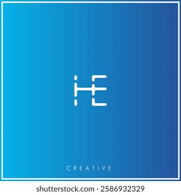 HE Creative Premium Vector latter logo design. Creative Logo. Elegant leaves.  modern design. Vector Illustration logo. Creative Minimal feminine monogram and logo.