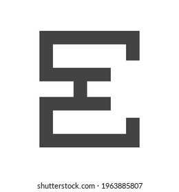 HE, EH, Abstract initial monogram letter alphabet logo design