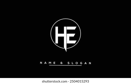 HE, EH Abstract Letters Logo Monogram