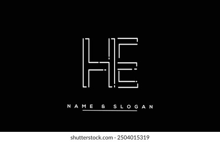 HE, EH Abstract Letters Logo Monogram