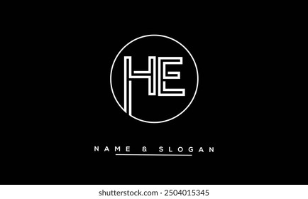 HE, EH Abstract Letters Logo Monogram