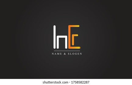 HE EH abstract vector logo monogram template