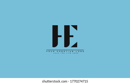 HE EH abstract vector logo monogram template