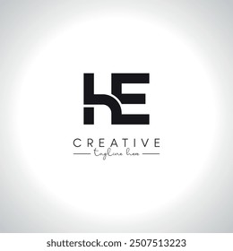 HE EH Alphabet Letters Monogram Logo Design. Initial Vector Template.