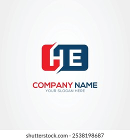 HE or EH Creative Modern Letters Logo Design Element