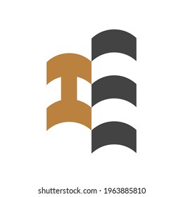 HE, EH, E AND H Abstract initial monogram letter alphabet logo design