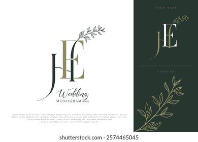 HE EH Initial Wedding Logo Monogram